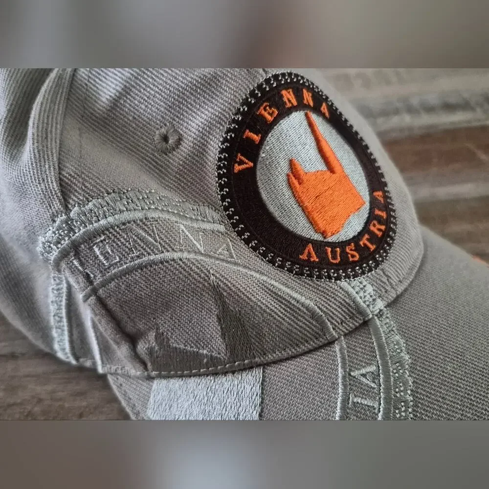 Vienna Austria Beige and Orange Cap 9